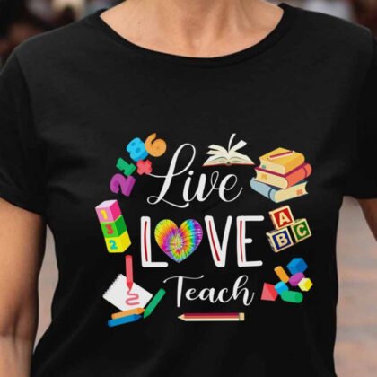 Live Love Teach - Colorful Teacher Life Icons